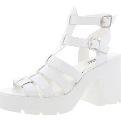 True Woven Faux Leather Platform Sandals