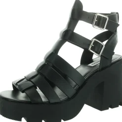 True Woven Faux Leather Platform Sandals