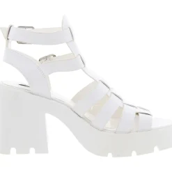 True Woven Faux Leather Platform Sandals