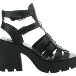 True Woven Faux Leather Platform Sandals