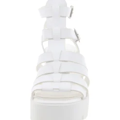 True Woven Faux Leather Platform Sandals