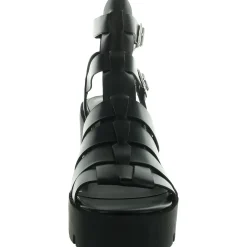 True Woven Faux Leather Platform Sandals