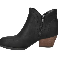 Trust Block Heel Faux Leather Ankle Boots