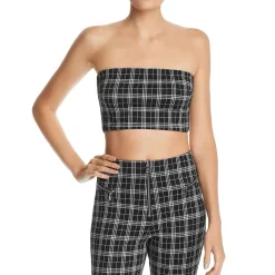 Tube Plaid Crop Top