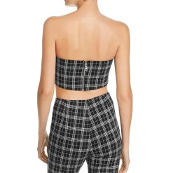 Tube Plaid Crop Top