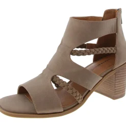 Tulina Faux Leat Zipper Block Heel