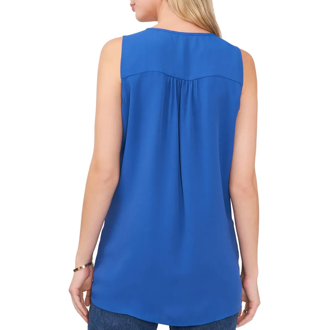 Tulip Hem V-Neck Shell