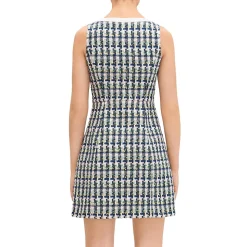 Tweed Sleeveless Casual Dress