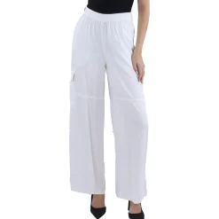 Twill Pull On Wide Leg Pants