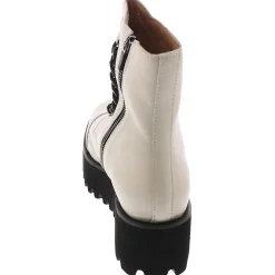 Twin Chain Chain Leather Ankle Boots