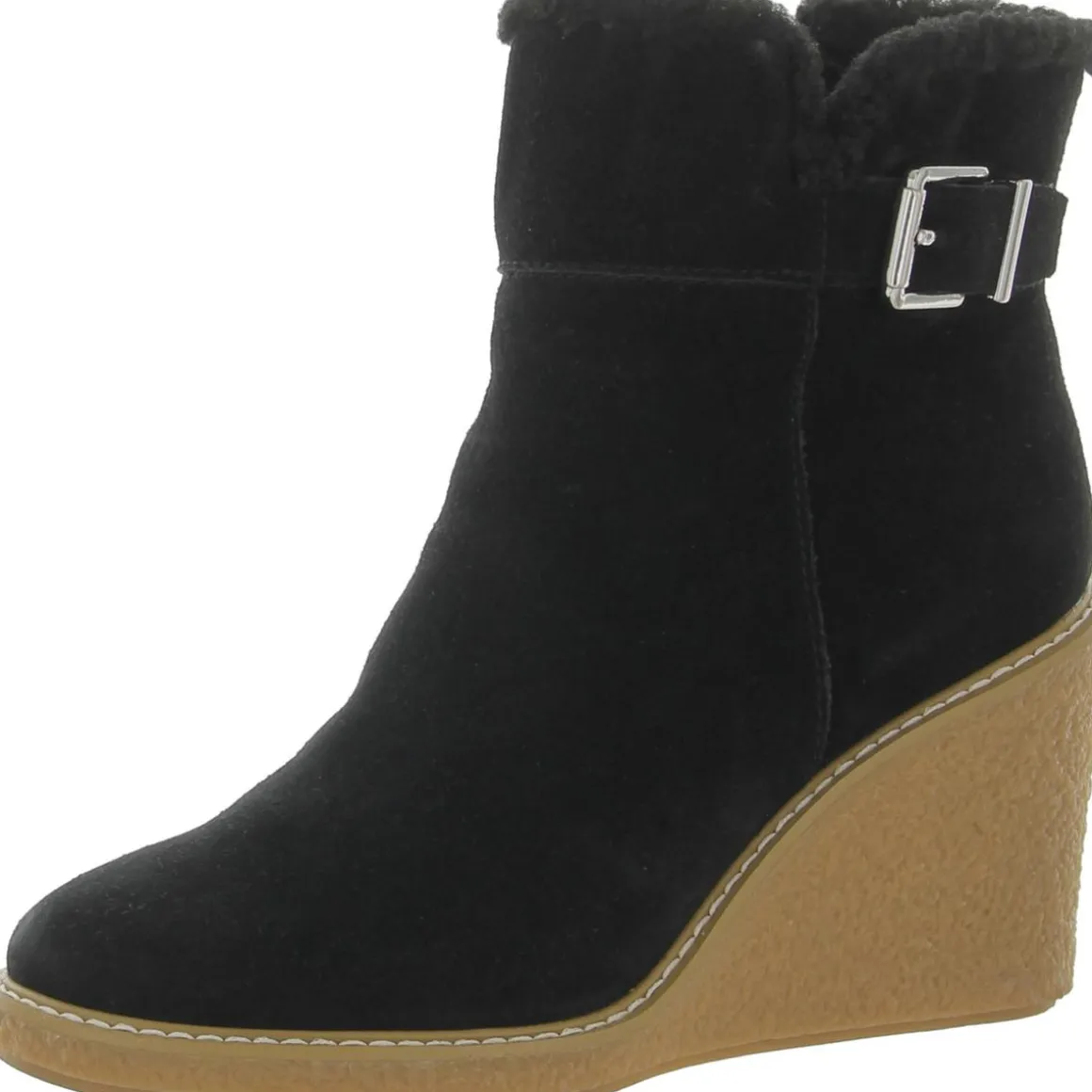 Ulayna Suede Faux Fur Wedge Boots