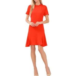 U-Neck Solid Midi Dress