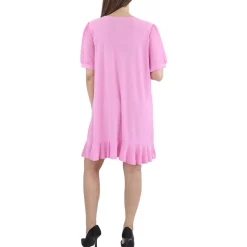 U-Neck Solid Midi Dress