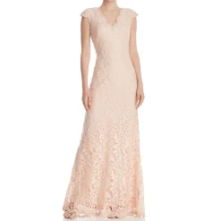 V Neck Lace Formal Dress