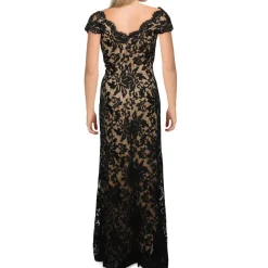 V Neck Lace Formal Dress