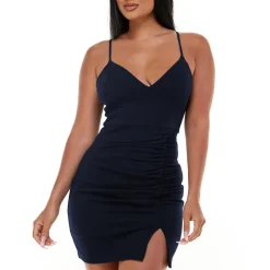 V Neck Mini Bodycon Dress