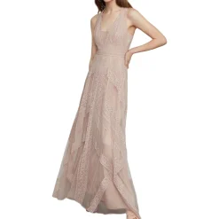 V Neck Pastel Evening Dress