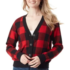 V Neck Ribbed Trim Cardigan Sweater