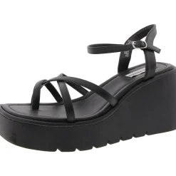 Valet Faux Leather Wedge Ankle Strap