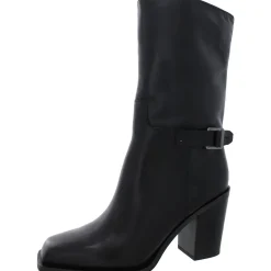 Vance Buckle Square Toe Mid-Calf Boots