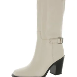 Vance Buckle Square Toe Mid-Calf Boots