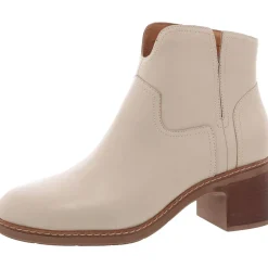 Vanda Water Resistant Leather Zip Up Ankle Boots