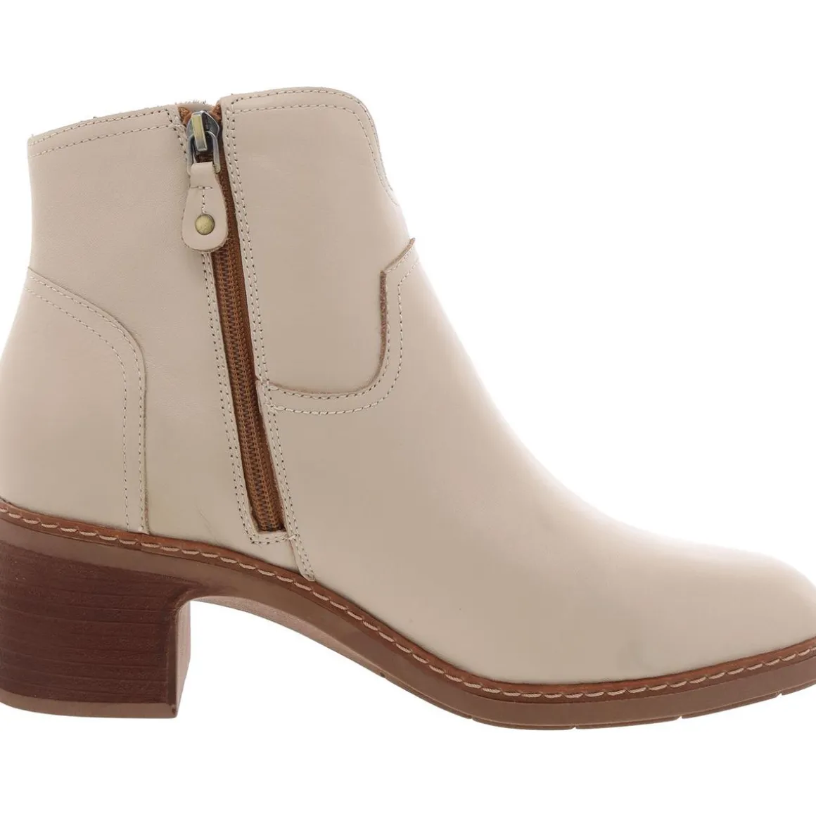 Vanda Water Resistant Leather Zip Up Ankle Boots