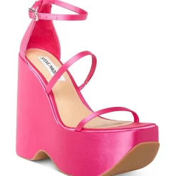 Varia Satin Strappy Wedge Heels