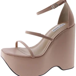 Varia Satin Strappy Wedge Heels