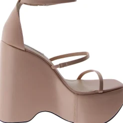 Varia Satin Strappy Wedge Heels