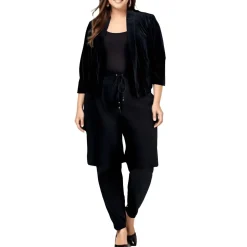 Velvet Dressy Open-Front Blazer