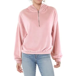 Velvet Half Zip Zip Hoodie