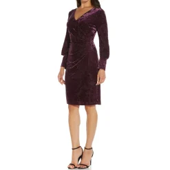 Velvet Knee-Length Sheath Dress