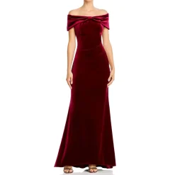Velvet Off-The-Soulder Evening Dress