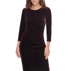 Velvet Pleated Sheath Dress