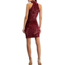 Velvet Sequined Sheath Dress