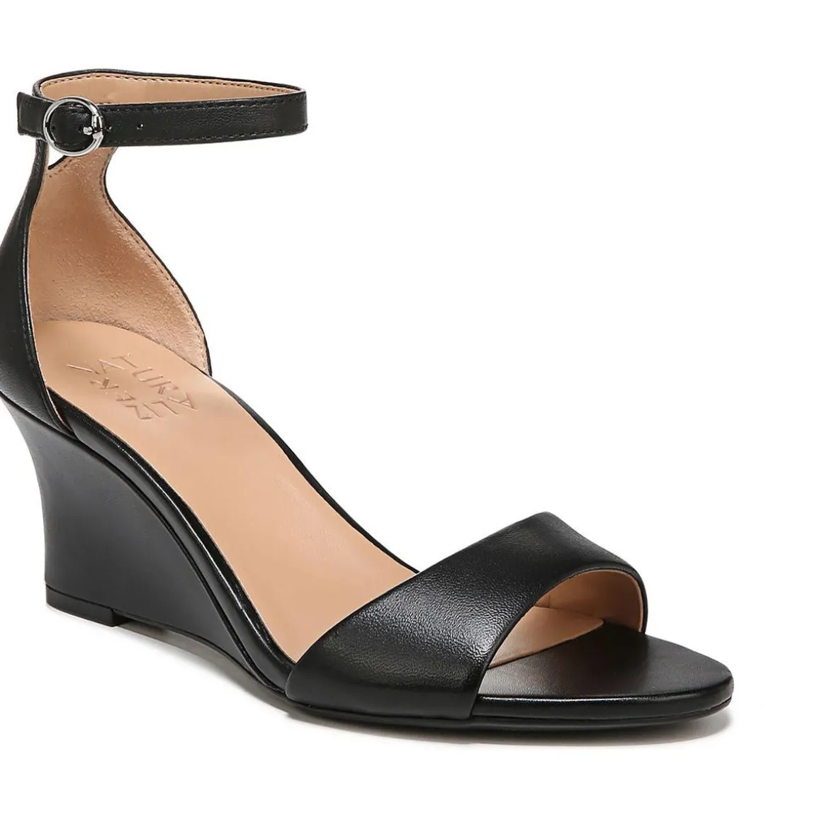 Vera Solid Ankle Strap Wedge Sandals