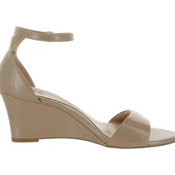Vera Solid Ankle Strap Wedge Sandals