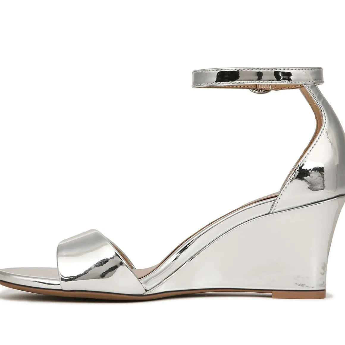 Vera Solid Ankle Strap Wedge Sandals