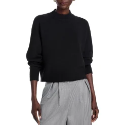 Vhari Ribbed Mock Neck Mock Turtleneck Sweater