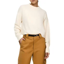 Vhari Ribbed Mock Neck Mock Turtleneck Sweater