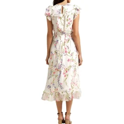 Vibrant Blooms Floral Print Fit & Flare Dress