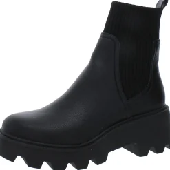 Villa Faux Leather Block Heel Mid-Calf Boots