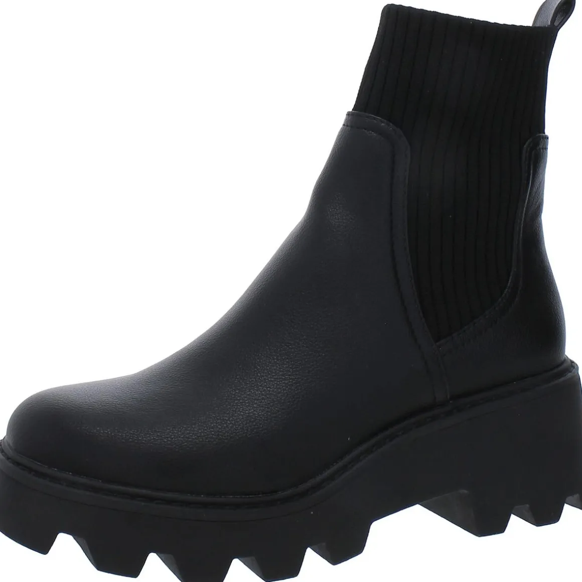 Villa Faux Leather Block Heel Mid-Calf Boots