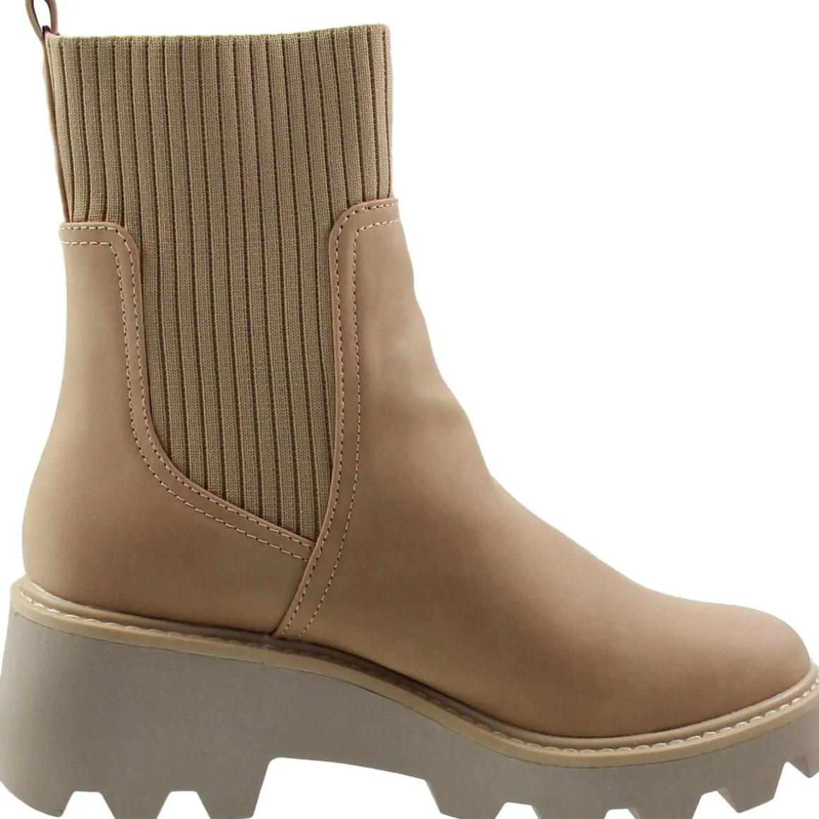 Villa Faux Leather Block Heel Mid-Calf Boots