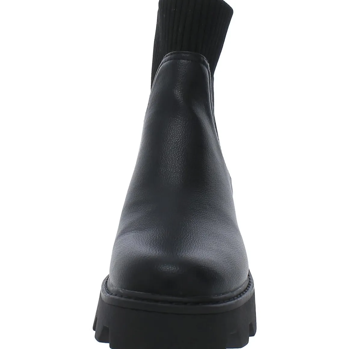 Villa Faux Leather Block Heel Mid-Calf Boots