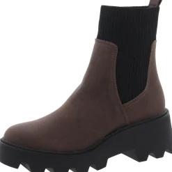 Villa Faux Leather Block Heel Mid-Calf Boots