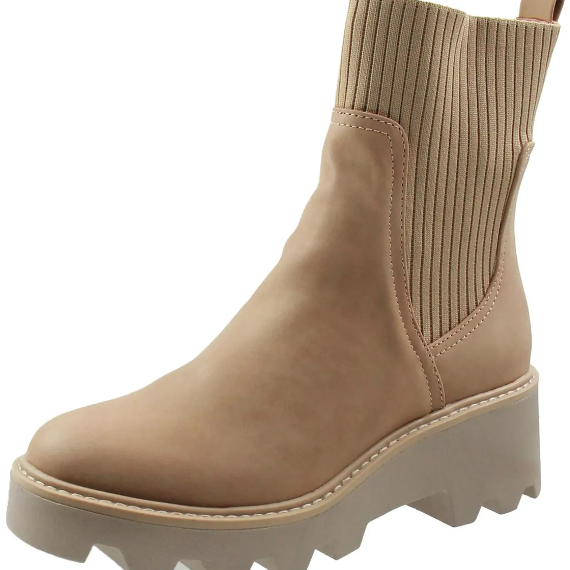 Villa Faux Leather Block Heel Mid-Calf Boots