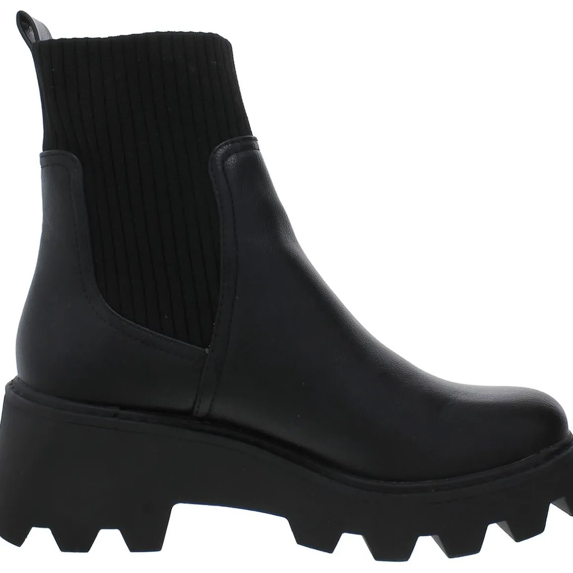 Villa Faux Leather Block Heel Mid-Calf Boots