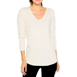Vital Twinkle Embellished Knit Pullover Sweater